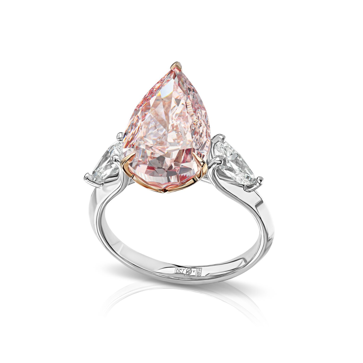 Кольцо с розовым бриллиантом 5.34 ct
