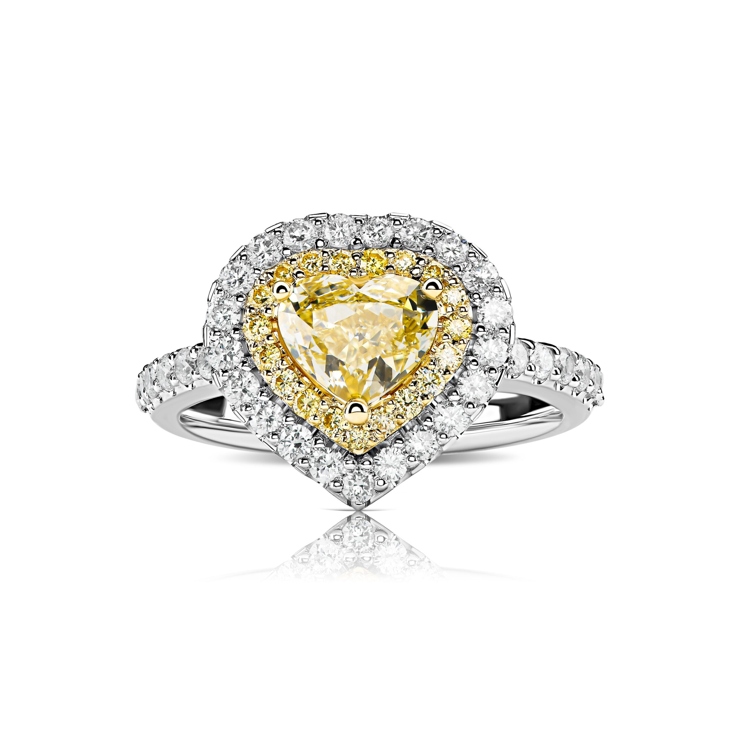Кольцо с жёлтым бриллиантом 1.00 ct #1