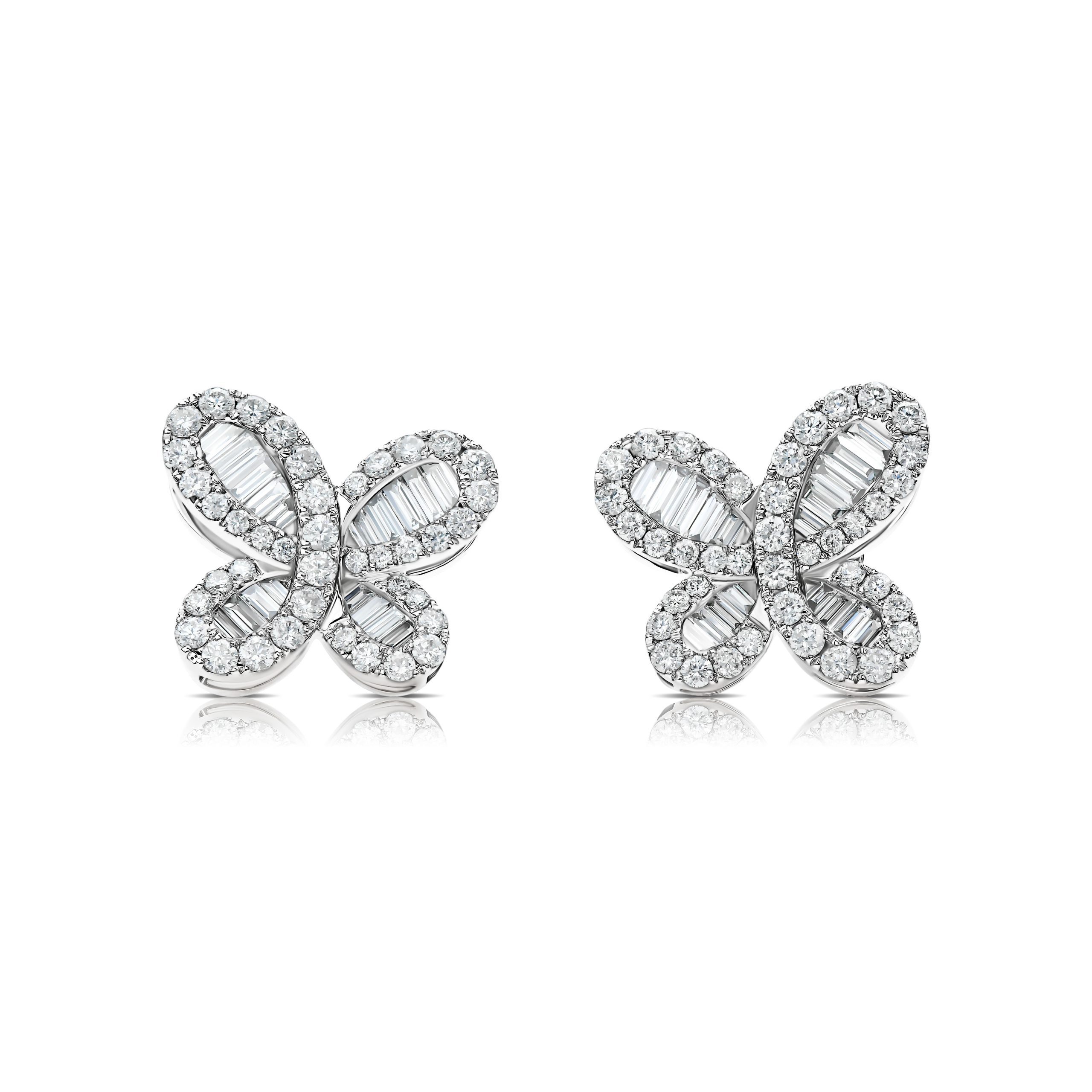 Пусеты «Бабочки» с бриллиантами #1