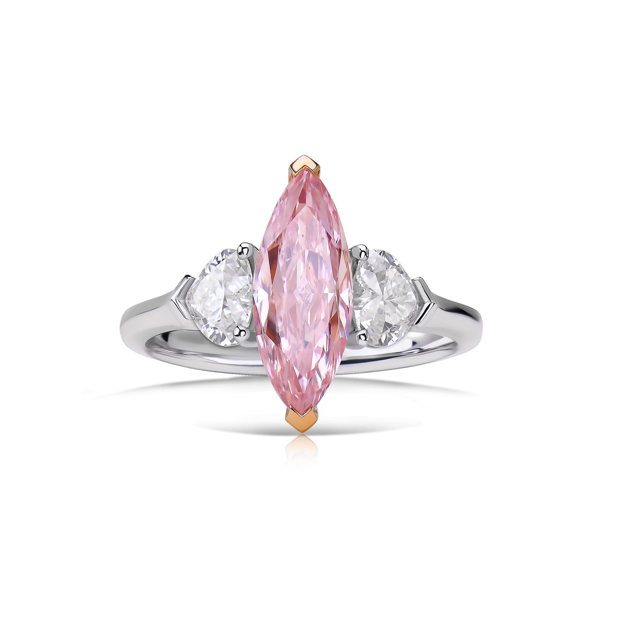 Кольцо с розовым бриллиантом 2.11 сt #1