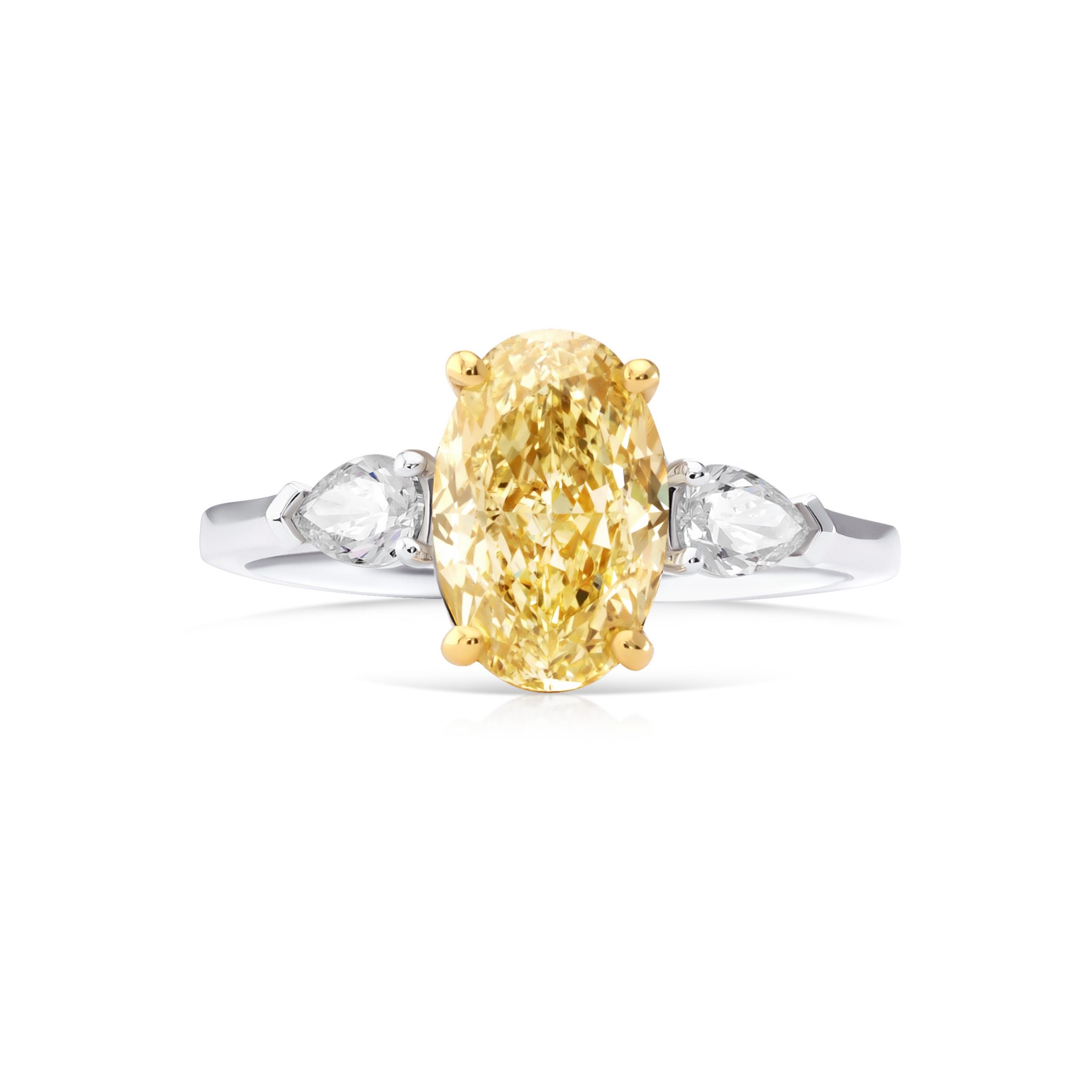 Кольцо с желтым бриллиантом 2.50 ct #1
