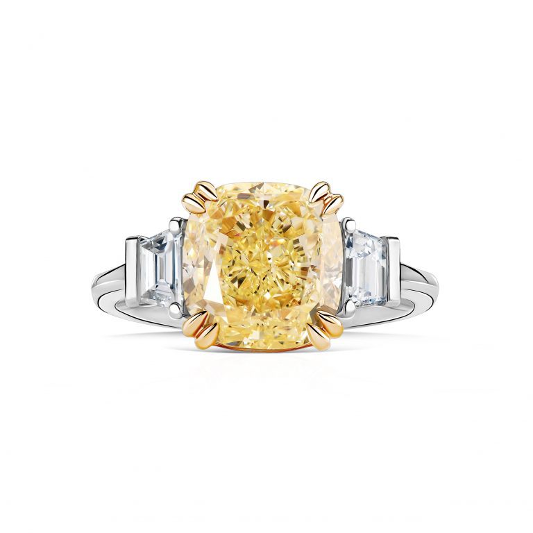 Кольцо с жёлтым бриллиантом 4.52 ct #1