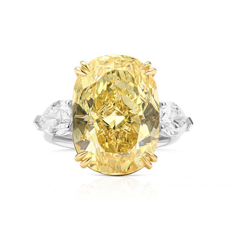 Кольцо с жёлтым бриллиантом 12.57 ct