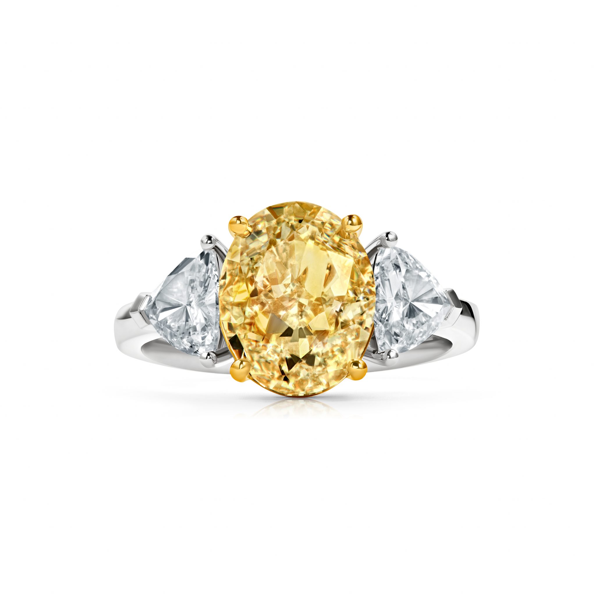 Кольцо с желтым бриллиантом 4.02 ct #1