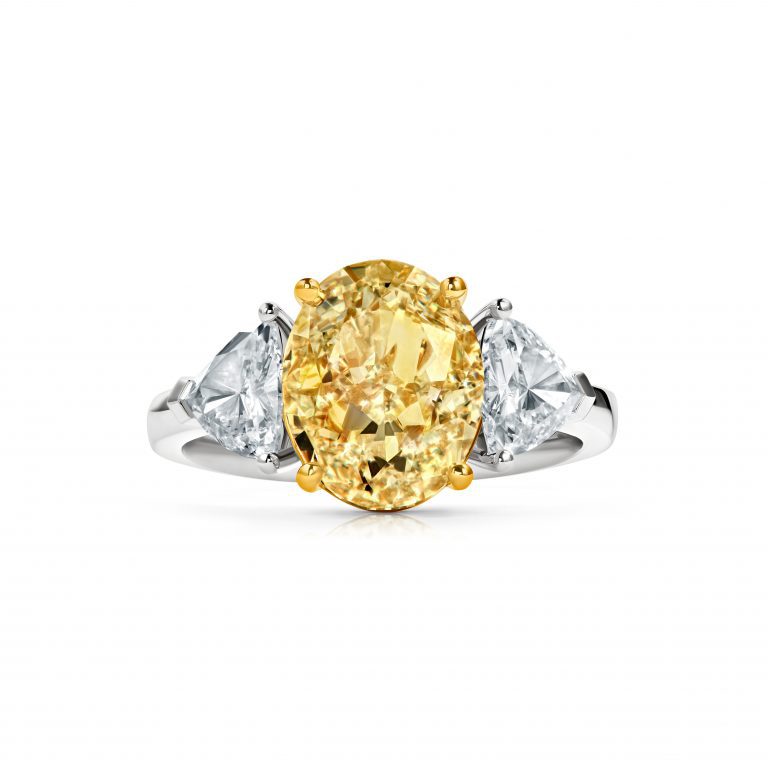 Кольцо с желтым бриллиантом 4.02 ct #1