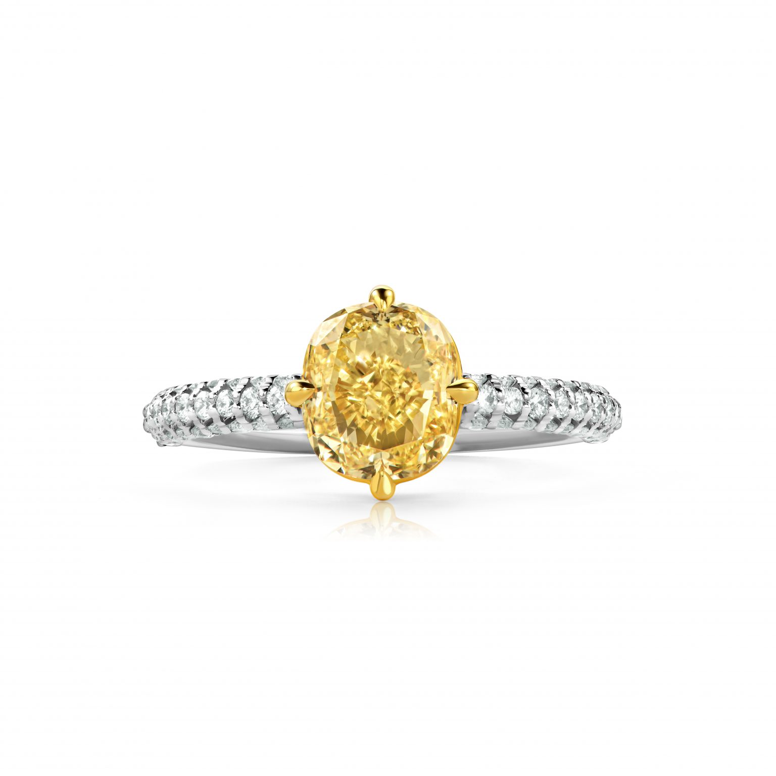 Кольцо с желтым бриллиантом 2.10 ct