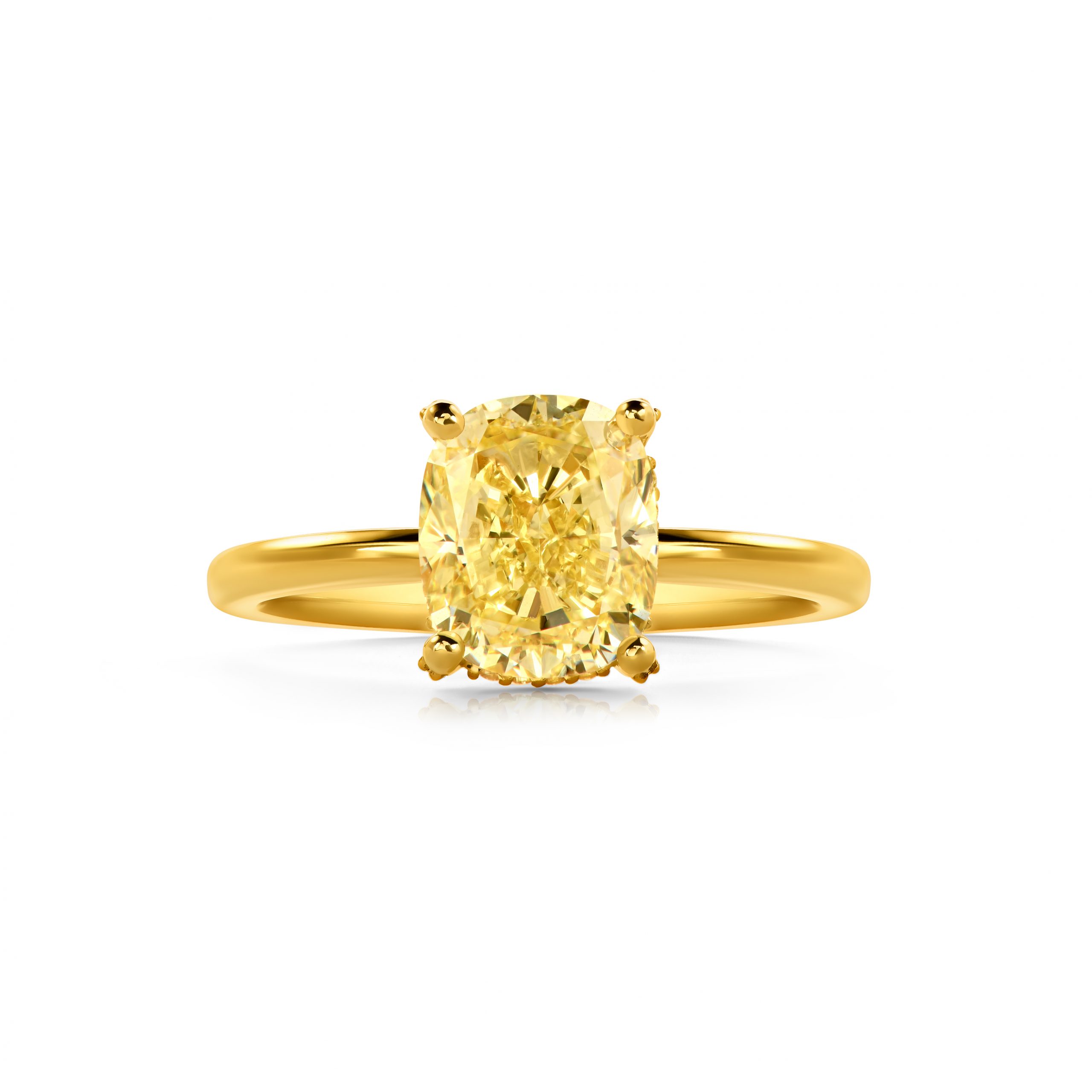 Кольцо с желтым бриллиантом 2.31 ct #1