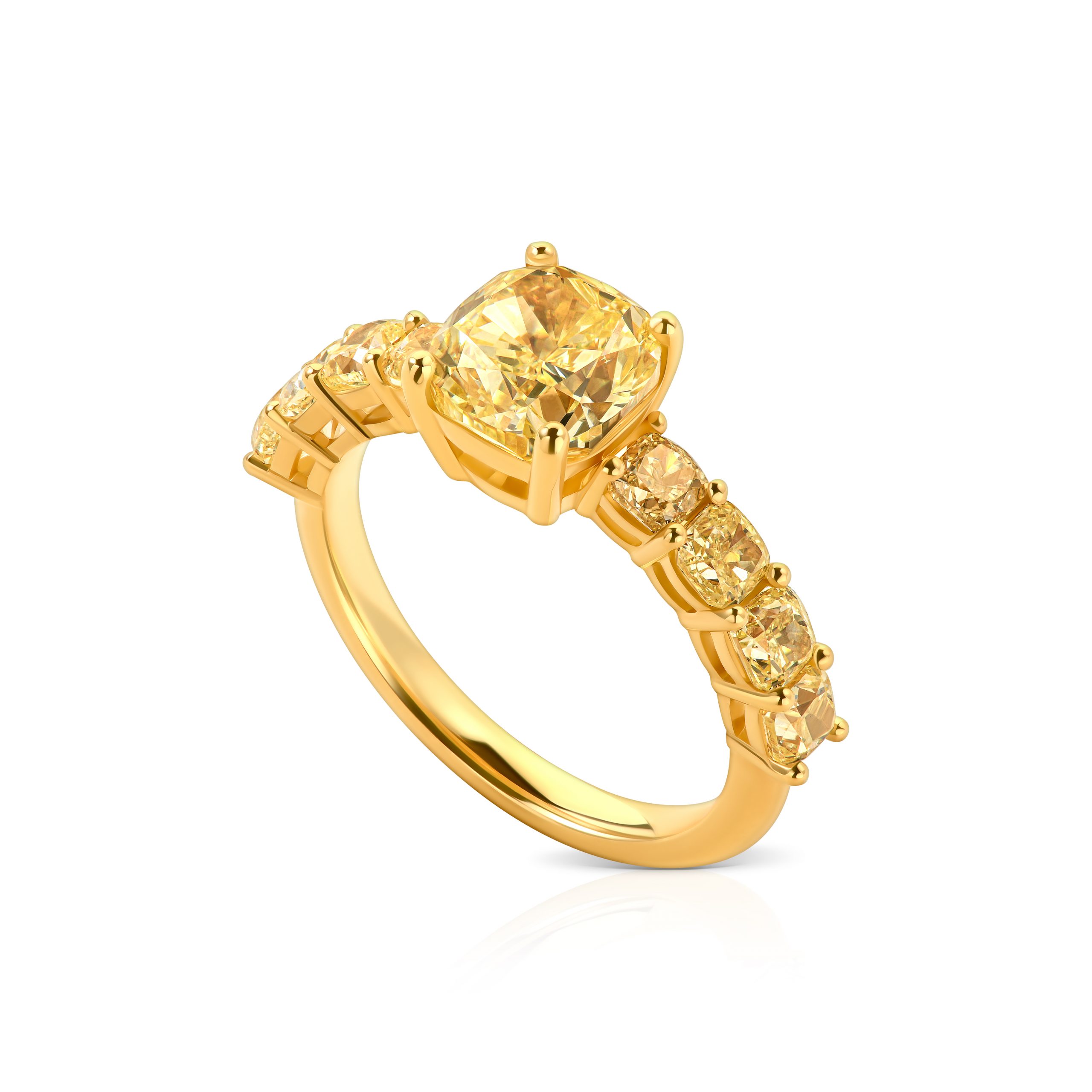 Кольцо с желтым бриллиантом 2.17 ct #2