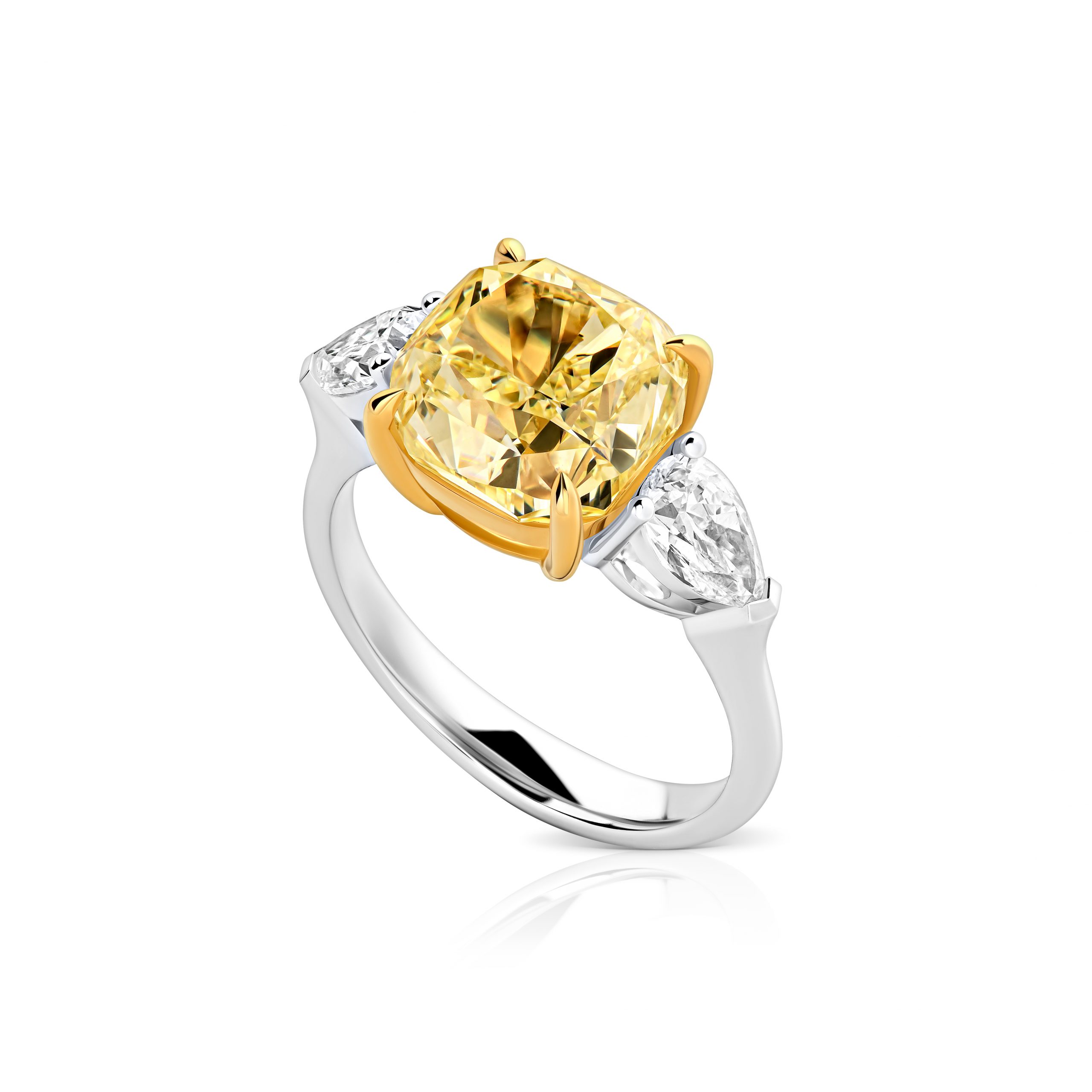 Кольцо с желтым бриллиантом 6.19 ct #2