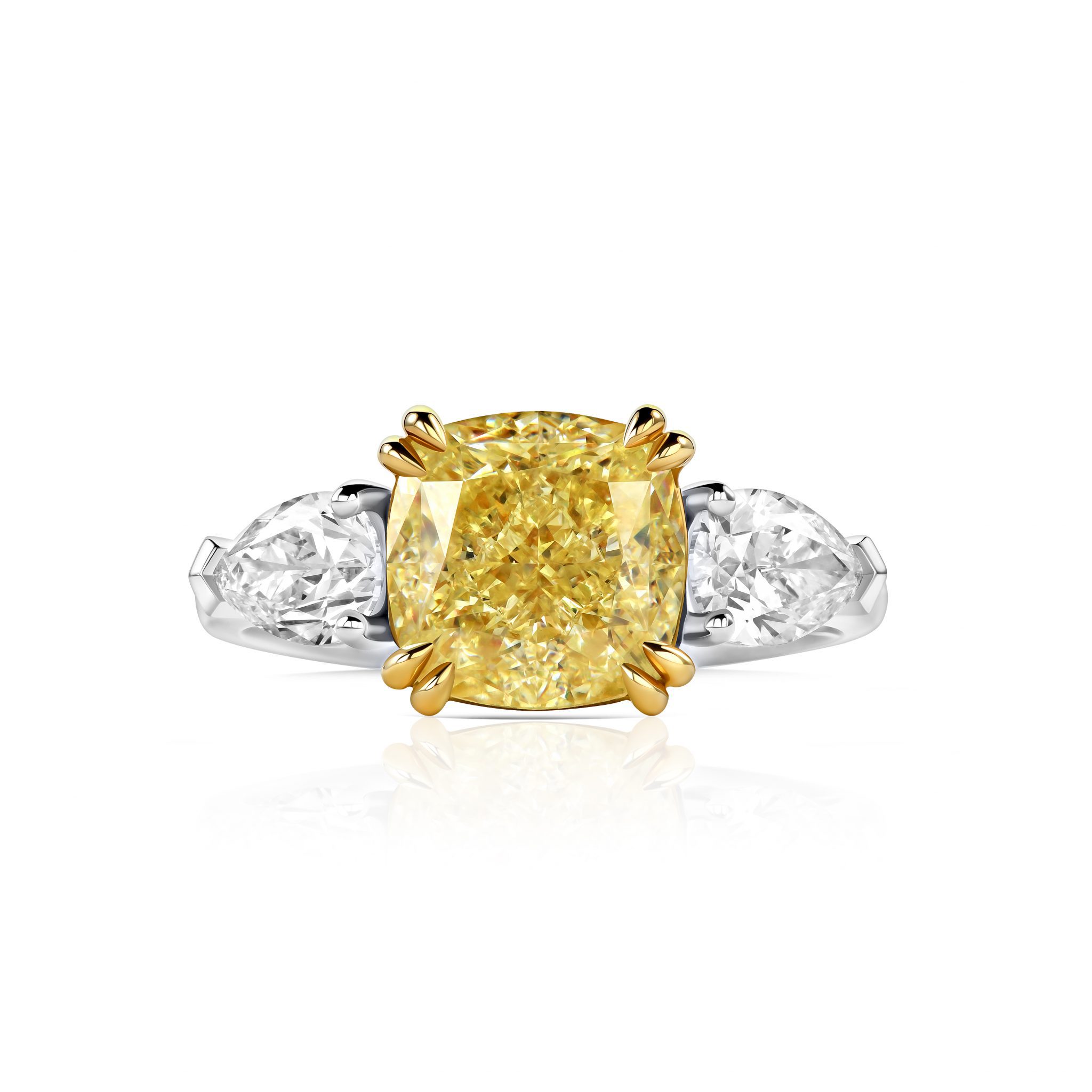 Кольцо с желтым бриллиантом 2.53 ct #1