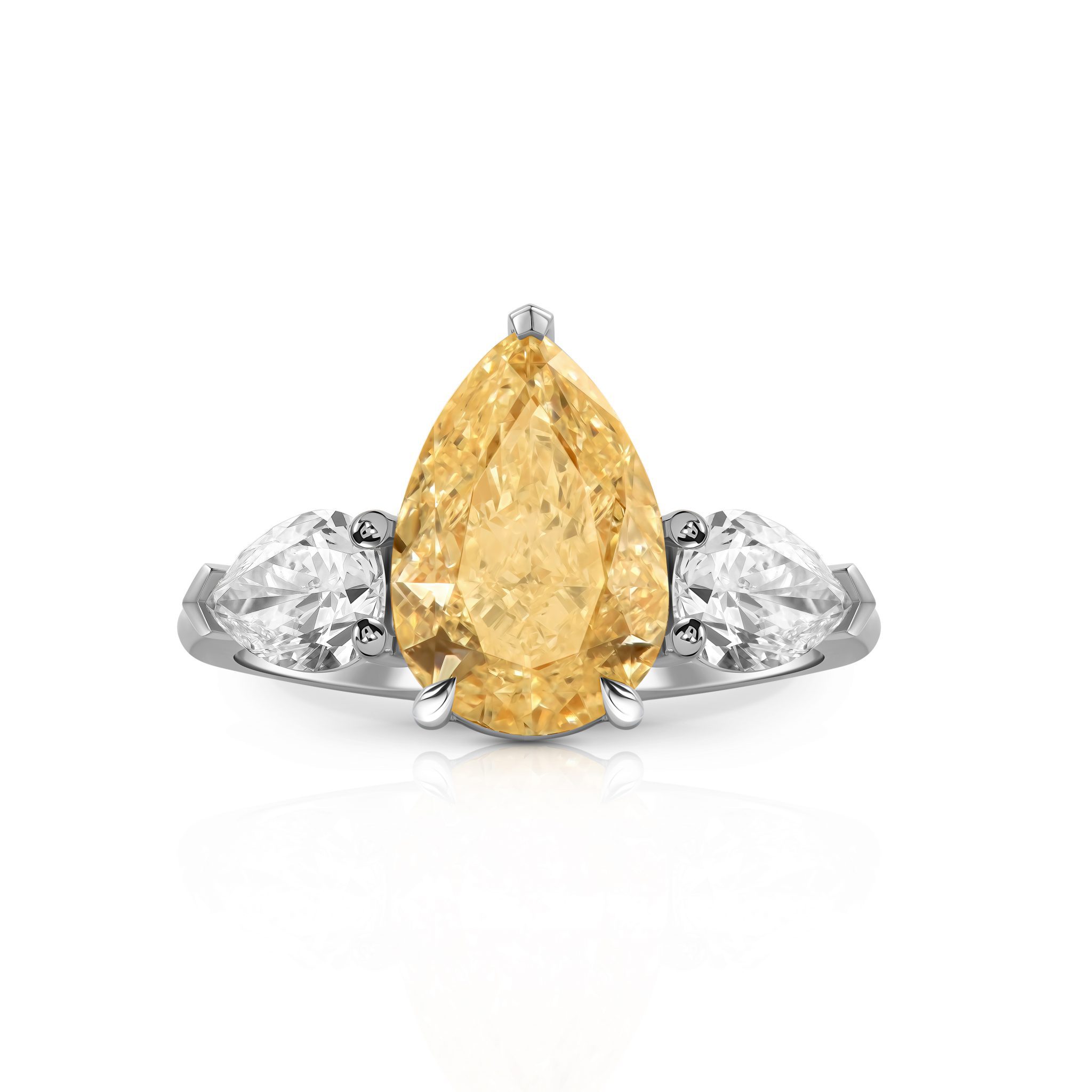 Кольцо с желтым бриллиантом 3.01 ct #1