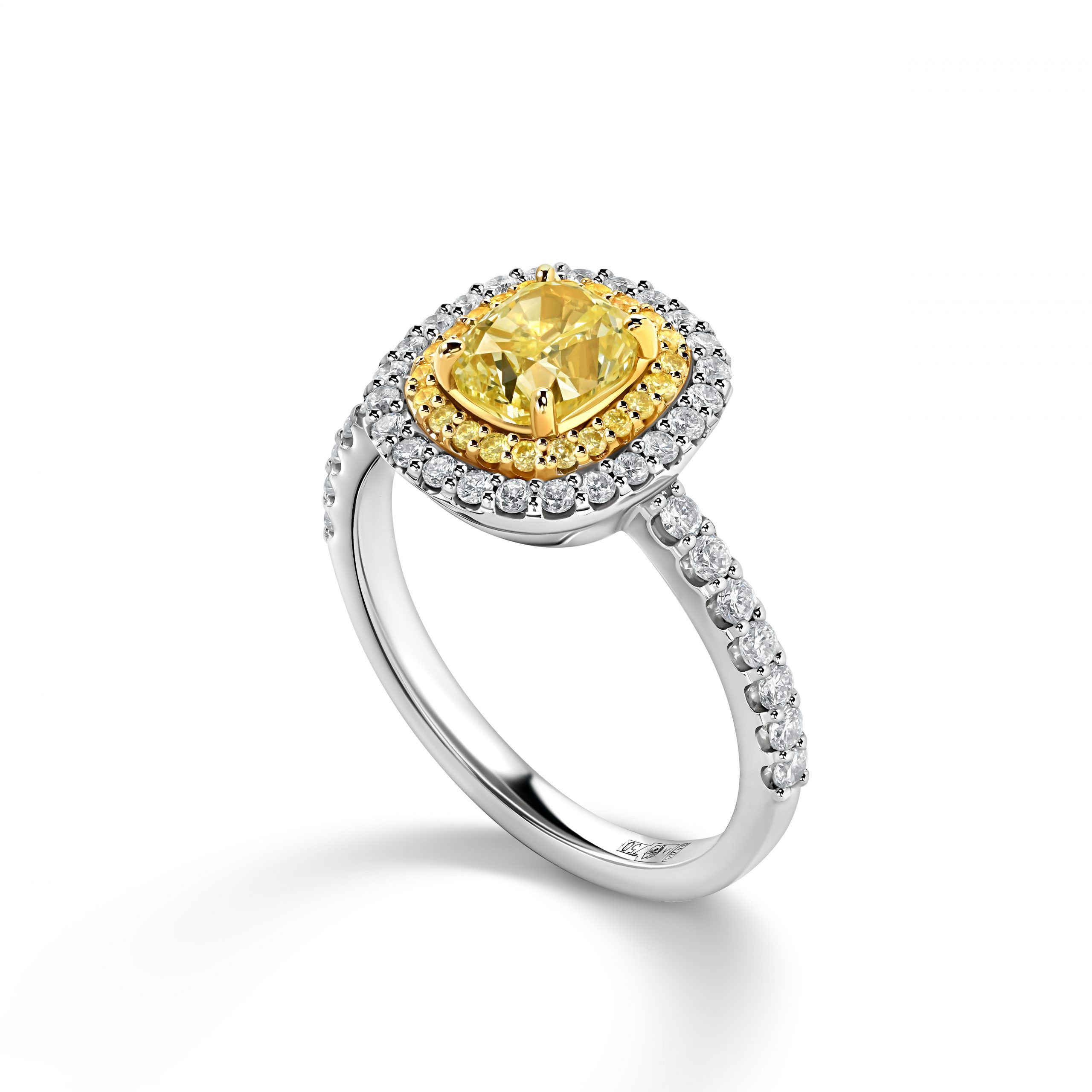 Кольцо с желтым бриллиантом 1.01 ct #2