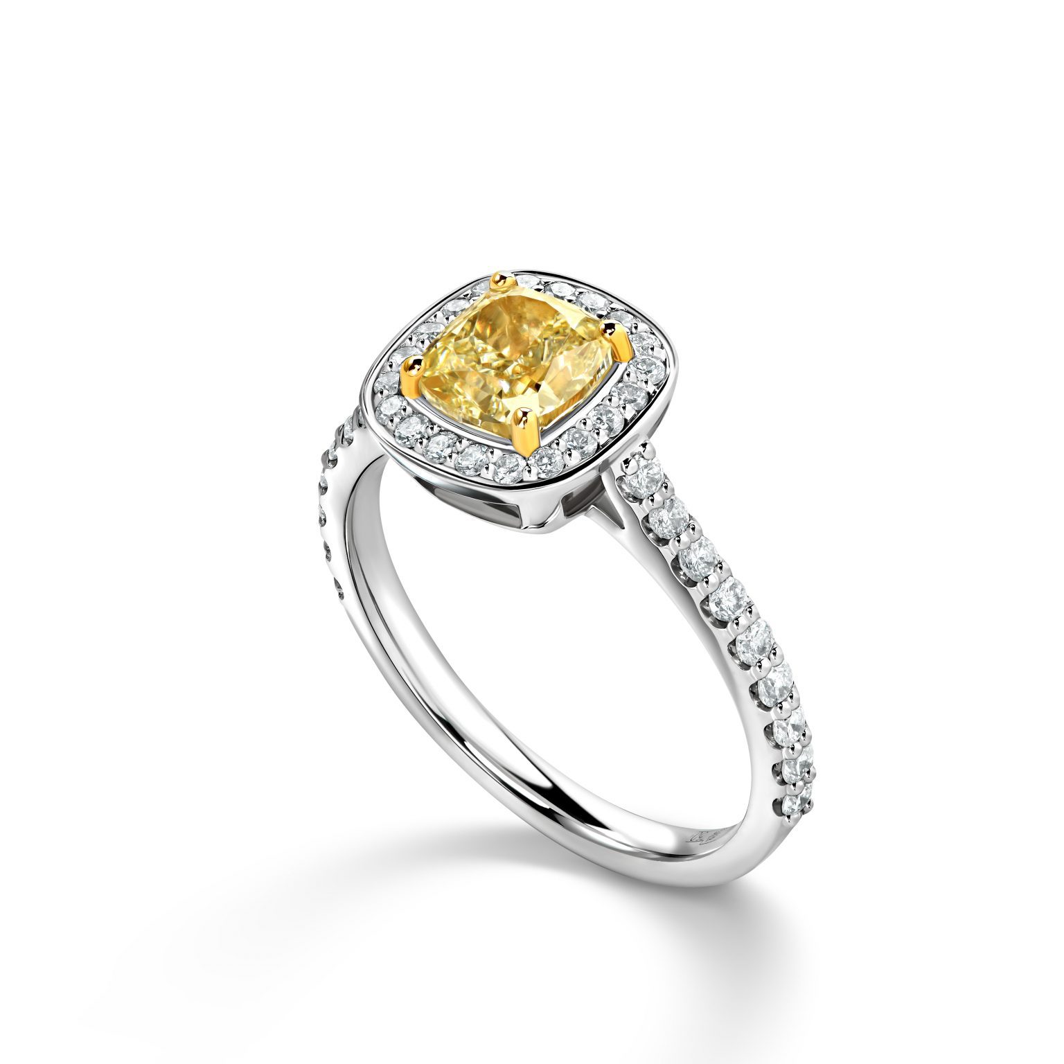 Кольцо с желтым бриллиантом 1.08 ct