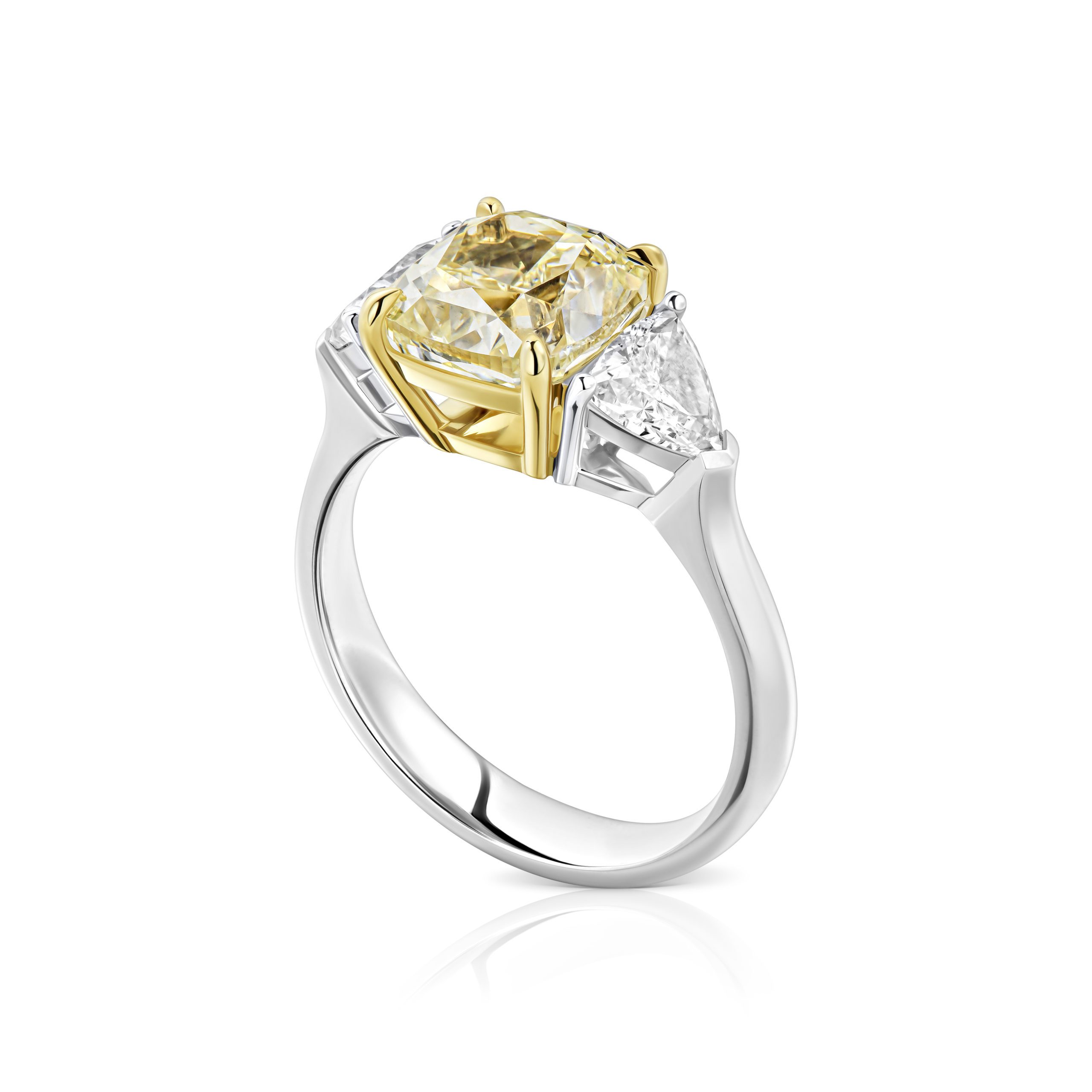 Кольцо с желтым бриллиантом 3.36 ct #2