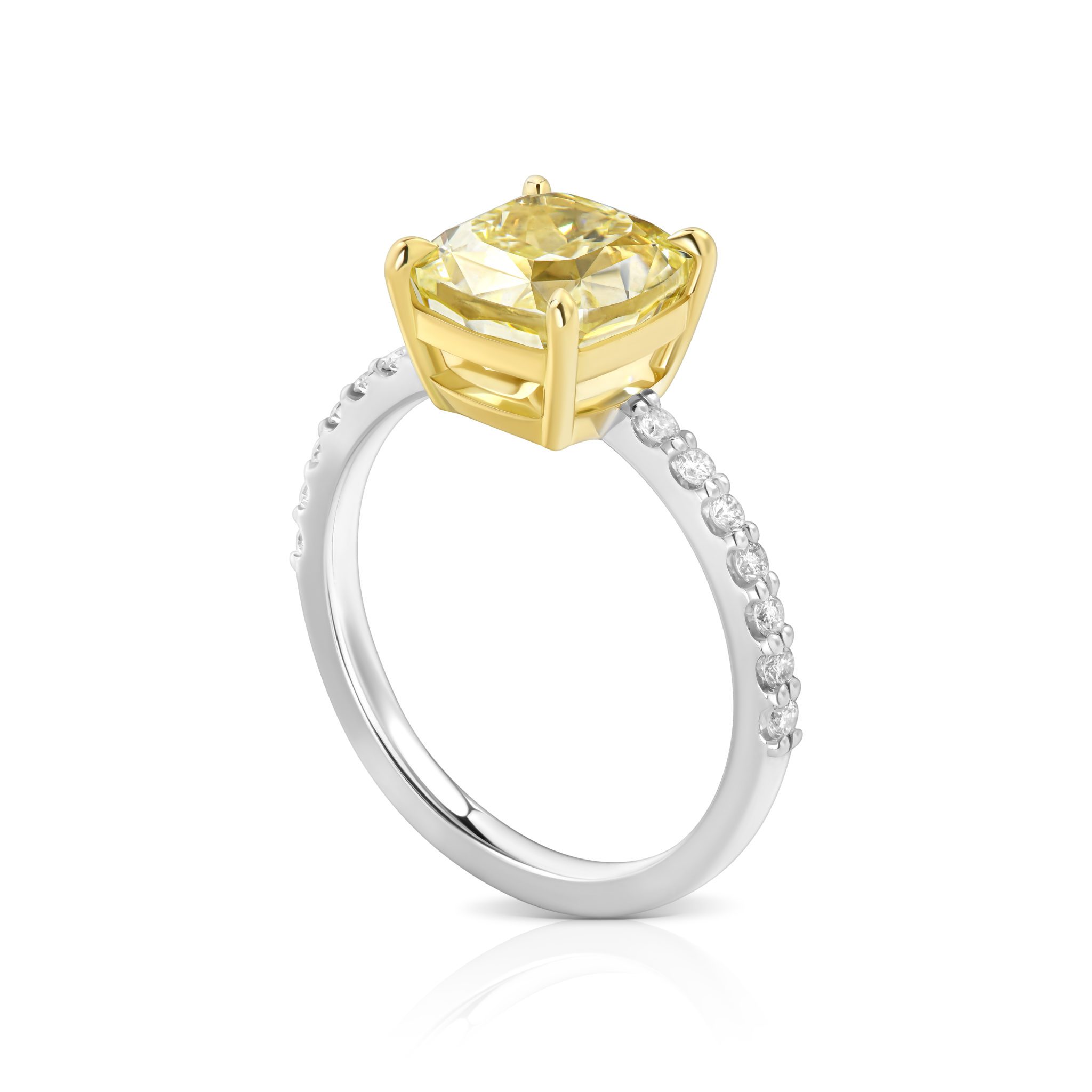 Кольцо с желтым бриллиантом 3.01 ct #2