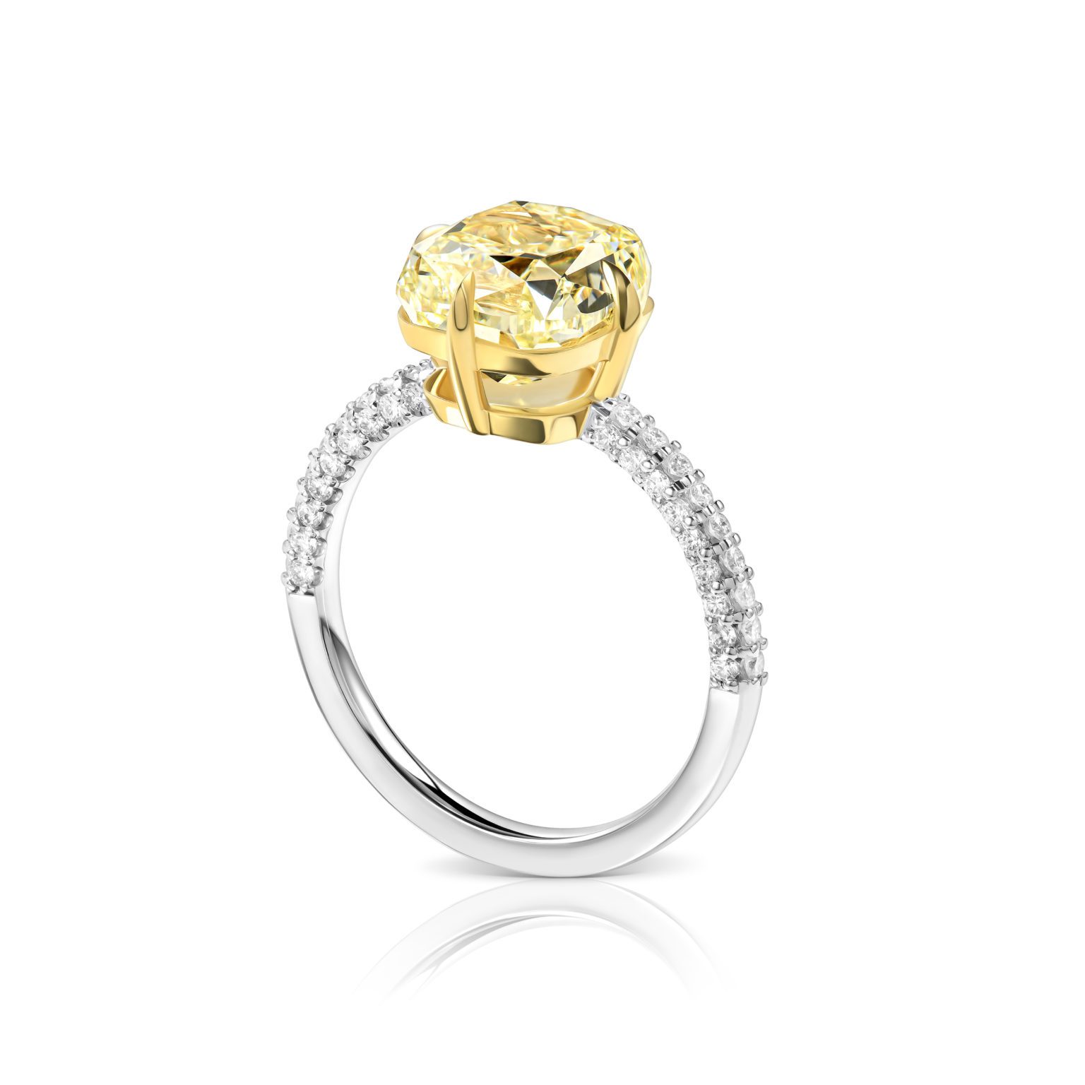 Кольцо с желтым бриллиантом 4.08 ct