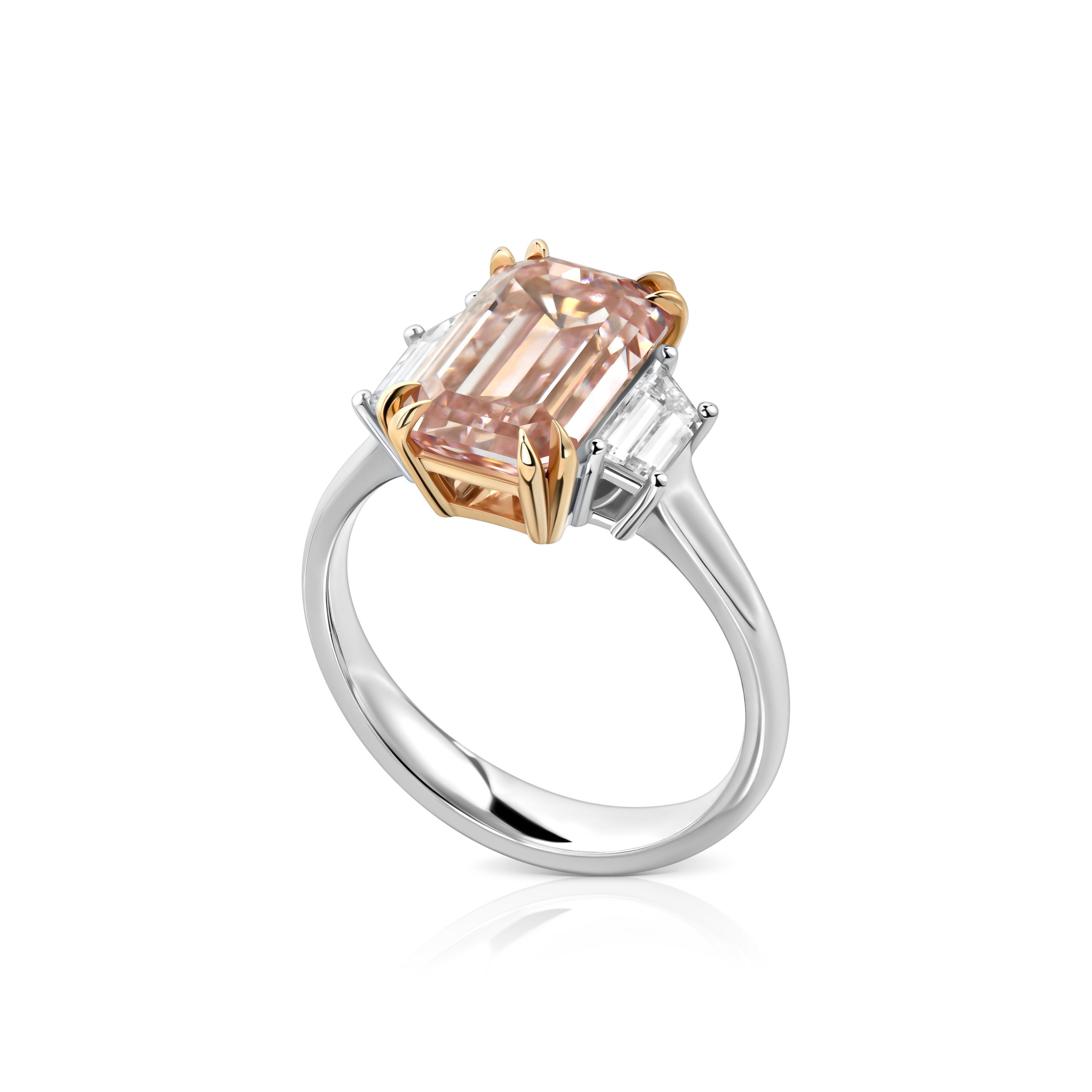 Кольцо с розовым бриллиантом 4.00 сt #2