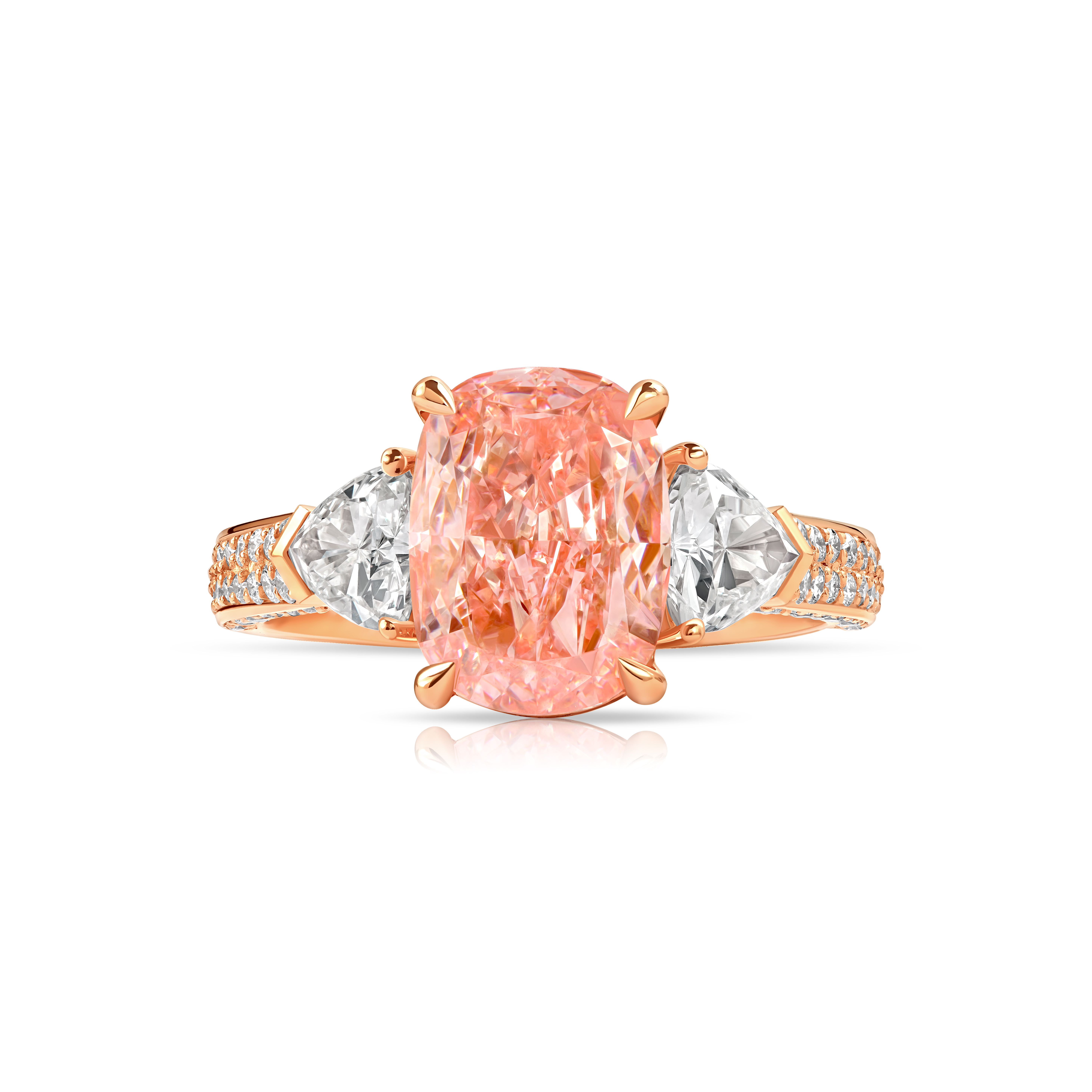 Кольцо с розовым бриллиантом 2.77 ct #1