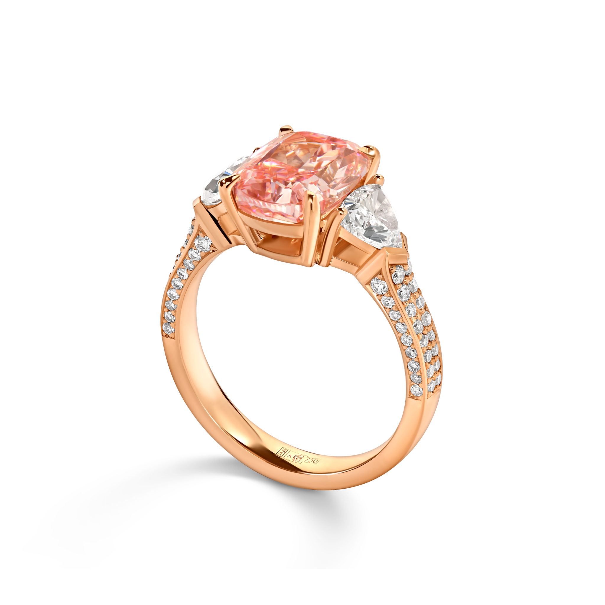 Кольцо с розовым бриллиантом 2.77 ct #2