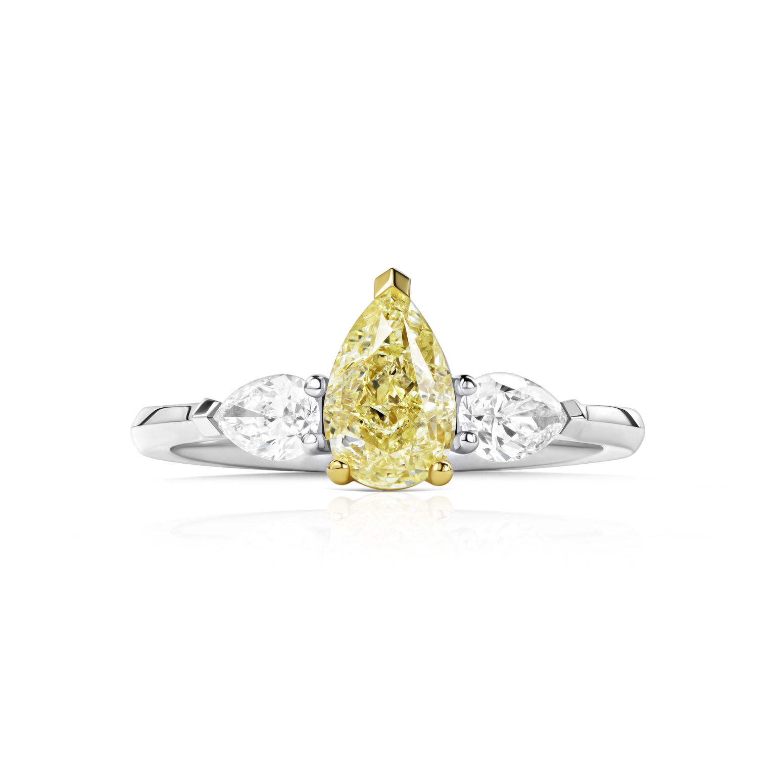 Кольцо с желтым бриллиантом 1.00 ct