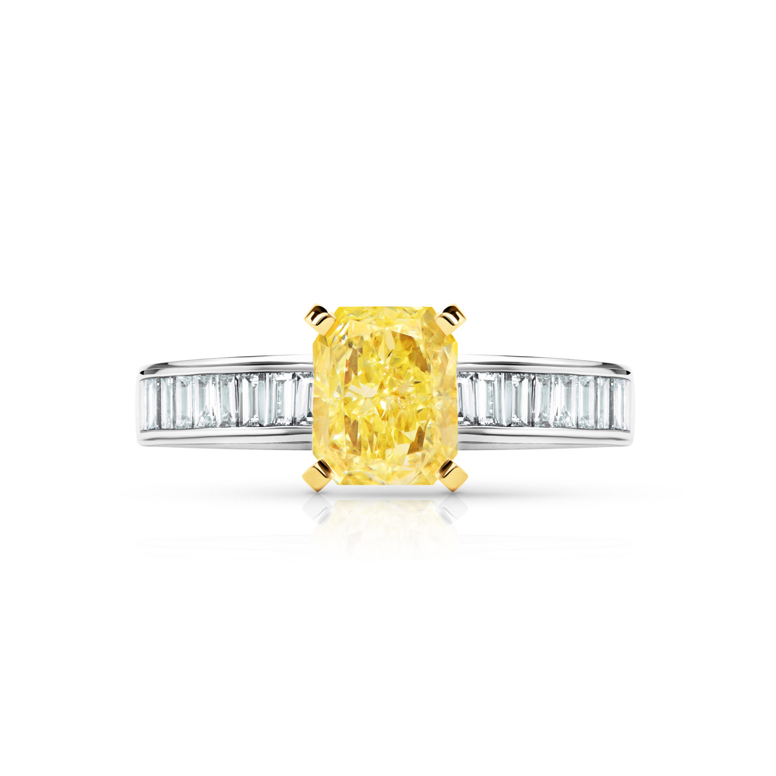 Кольцо с жёлтым бриллиантом 1.01 ct