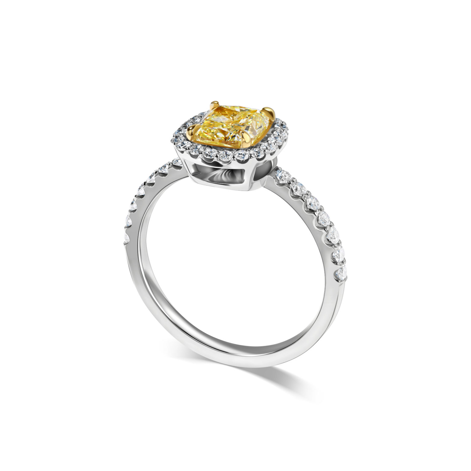 Кольцо с жёлтым бриллиантом 2.52 ct