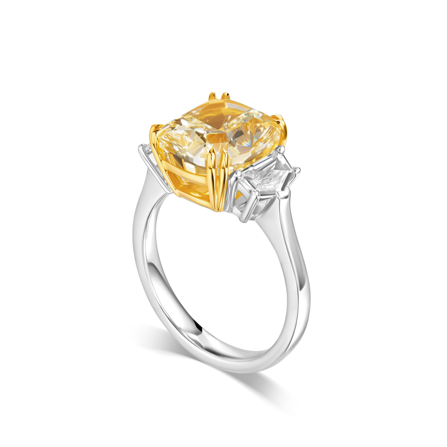Кольцо с желтым бриллиантом 5.53 ct