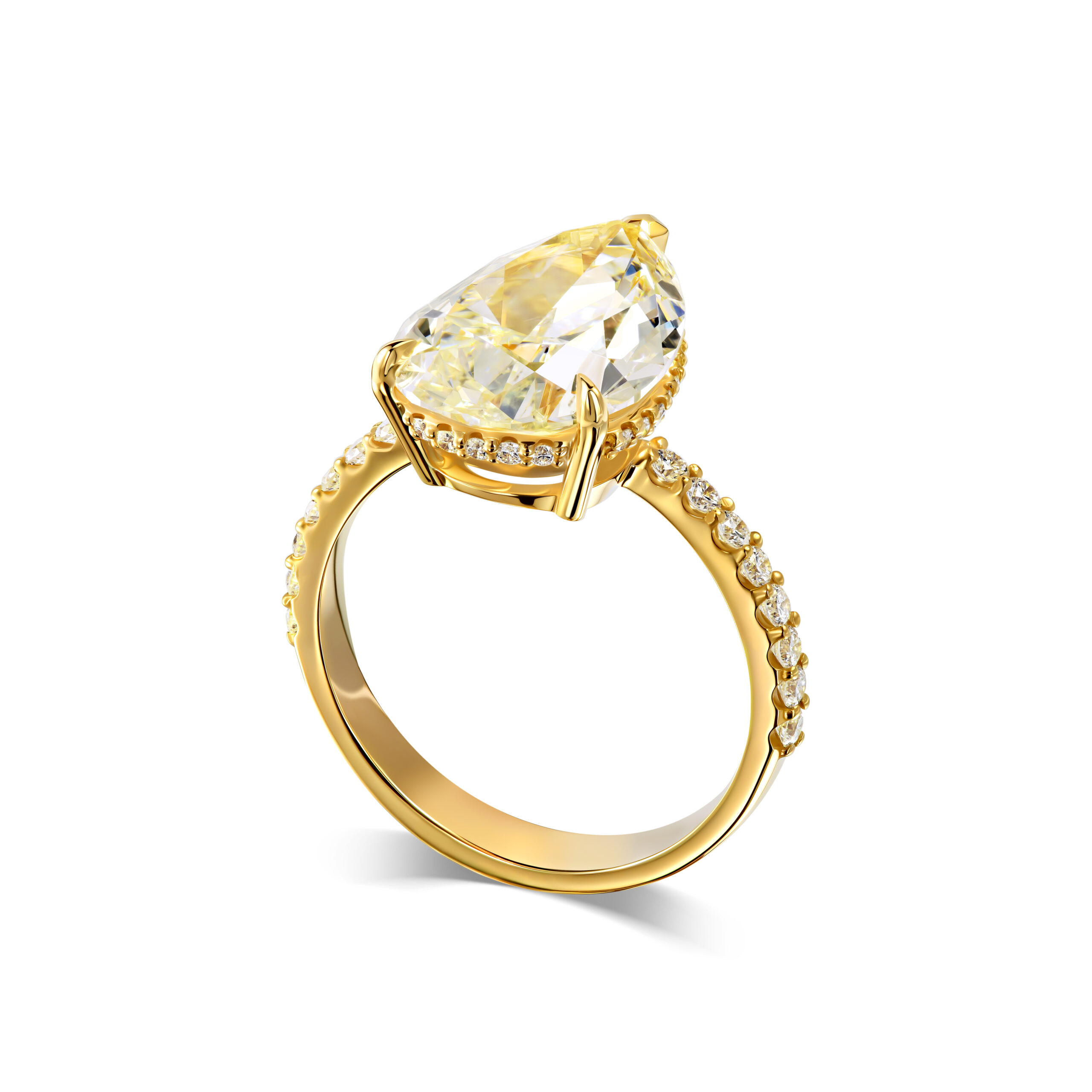 Кольцо с желтым бриллиантом 5.29 ct