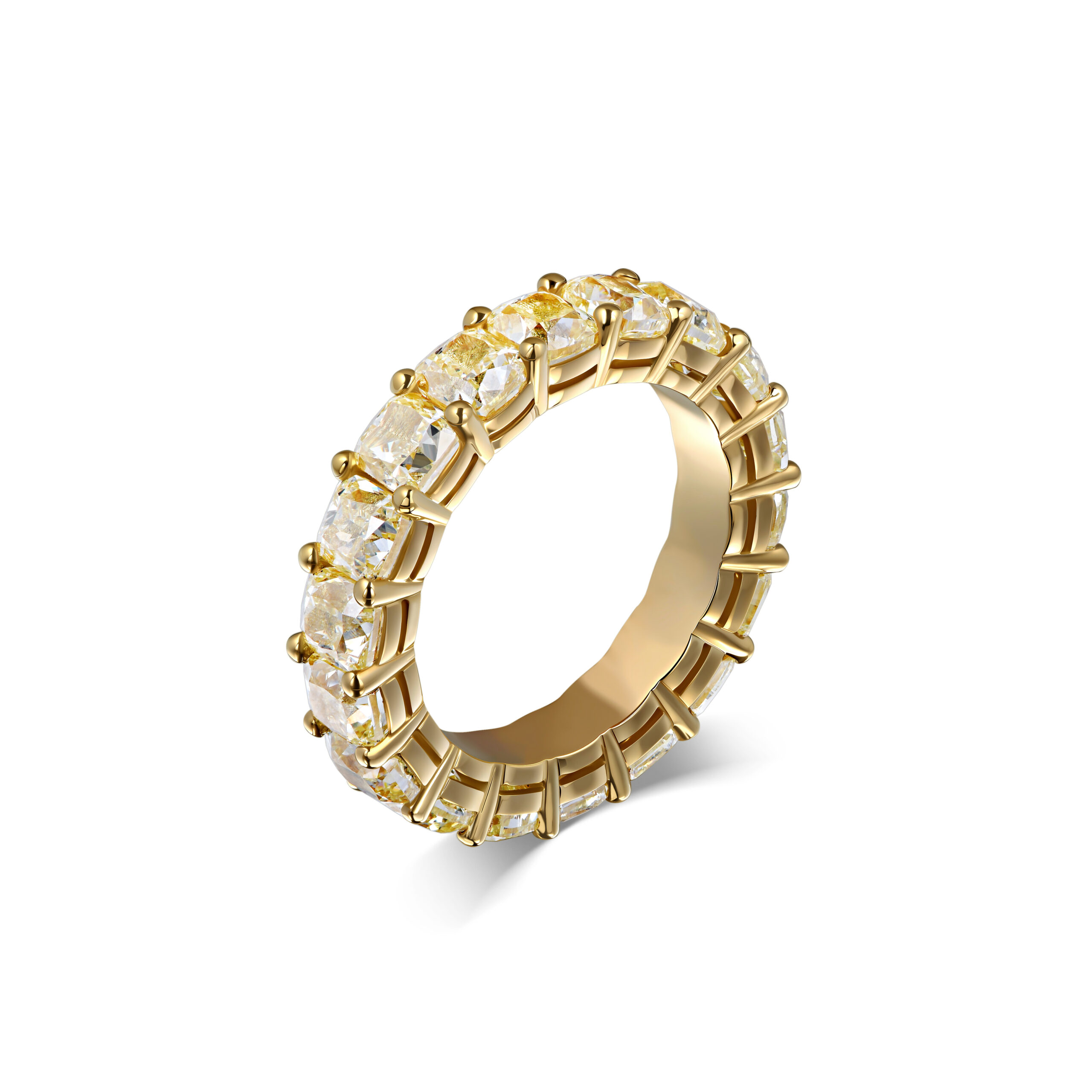 Кольцо-дорожка с желтыми бриллиантами 7.485 ct